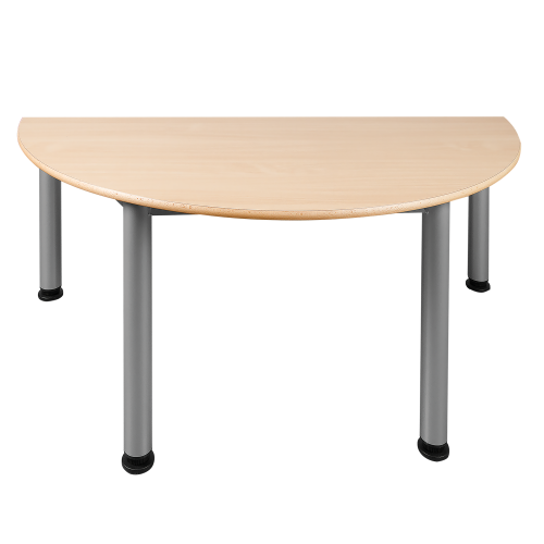 Halbrunder Tisch, Platte mit Schichtstoff
