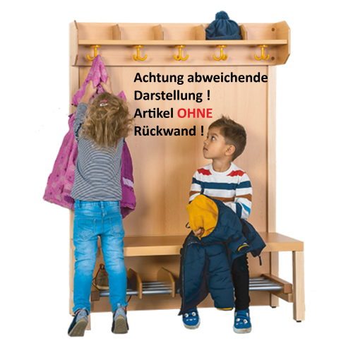 Komplettgarderobe mit offener Ablagereihe