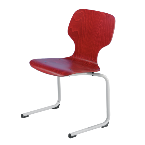 Freischwinger Kufenstuhl mit Rundrohrgestell