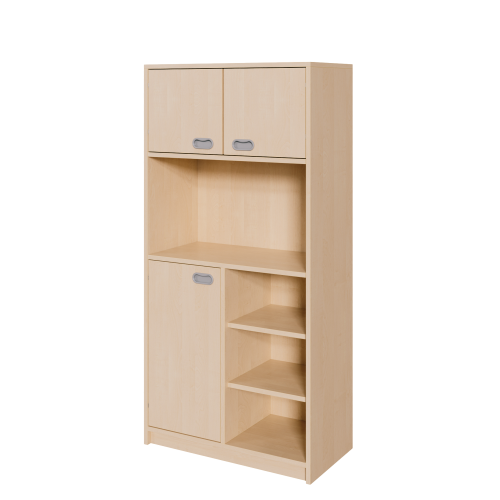 Korpus-Schrank, unten Tür und Regal, oben Doppeltüren