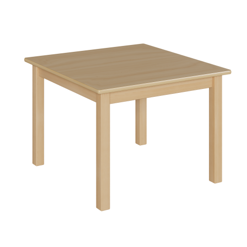 Quadrattisch mit Massivholzgestell und Schichtstoffplatte