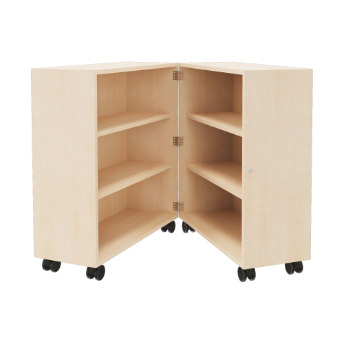 Bücherwagen mit 4 Einlegeböden, zusammenklappbar, fahrbar