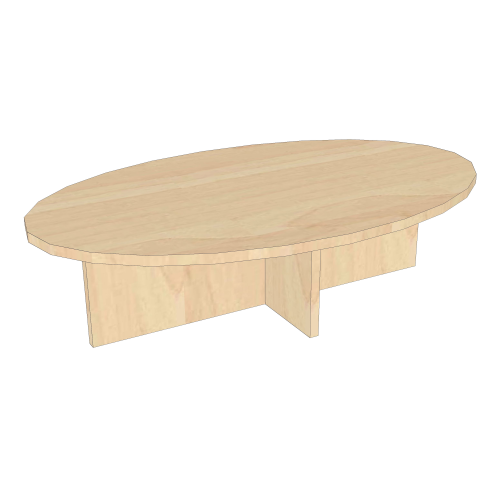 Knietisch oval mit Kreuzzarge