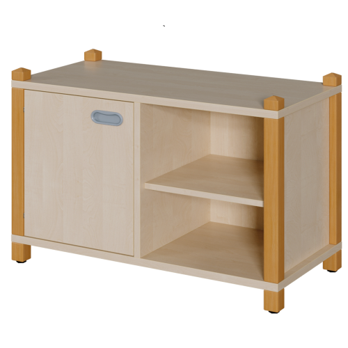 Stollen-Schrank mit einseitiger Tür und 2 offenen Fächern