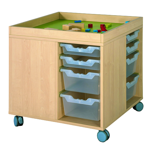 Bau- und Spielinsel mit Linoleumfläche und Aufkantung