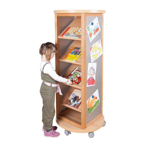 Infosäule mit Lochblech und Schrägablagen