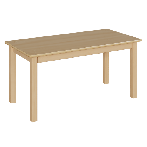 Rechtecktisch mit Massivholzgestell und Schichtstoffplatte