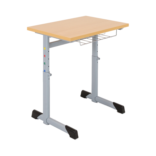Einer-Schülertisch höhenverstellbar, Tischplatte Melamin mit ABS-Kante