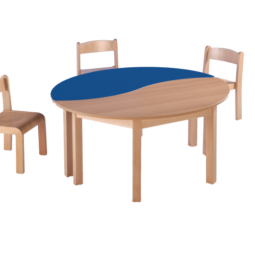 Swing-It WOODY halbrunder Wellentisch Schultisch