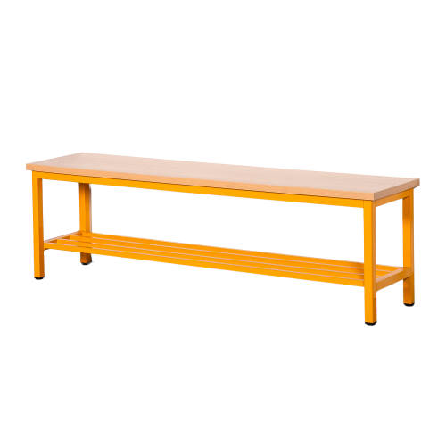 Umkleidebank mit Schuhrost und Sitzfläche in Melamin