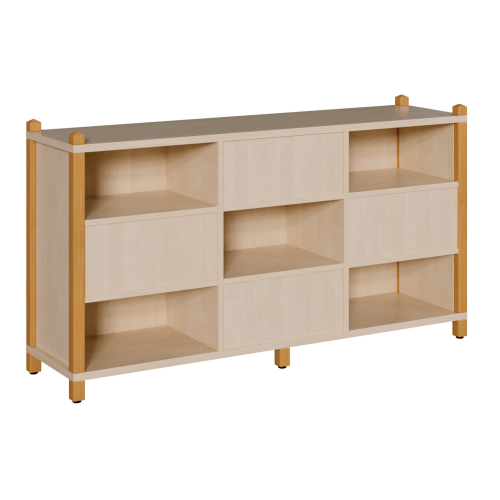 Stollen-Raumteilerregal, wechselseitig offen