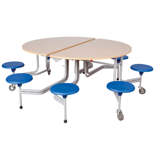 Spaceflex 2.0 Klapptisch mit integrierten Stühlen, rund, Vollkernplatte "PowerSurf"